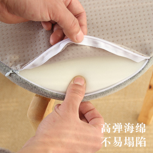 可拆洗圆形椅垫带绑绳屁股垫飘窗椅子垫高脚凳垫子小圆凳子坐垫 - 图2