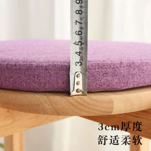 可拆洗圆形椅垫带绑绳屁股垫飘窗椅子垫高脚凳垫子小圆凳子坐垫 - 图3