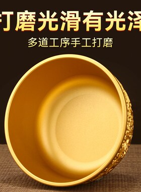 速发纯黄铜麒麟聚宝盆摆件五福双龙品厅店业公司工艺开铺乔迁礼客