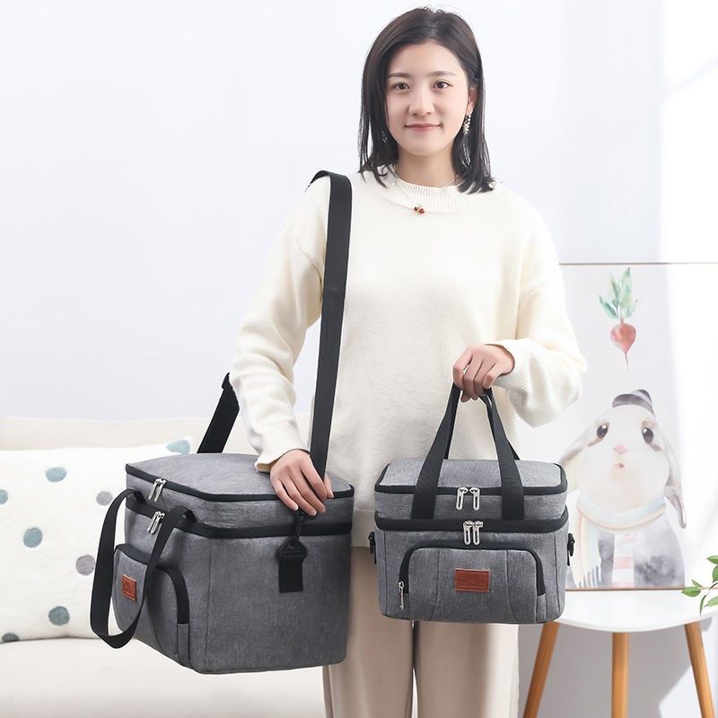 新款双层手提保温包户外野餐包便携防水便当包单肩U保鲜铝箔午餐,淘宝优惠券,粉丝福利购,淘宝优惠卷