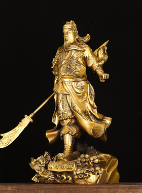 速发九龙关公摆纯件铜武财神提刀店羽关二爷神像关铺开业大号关神