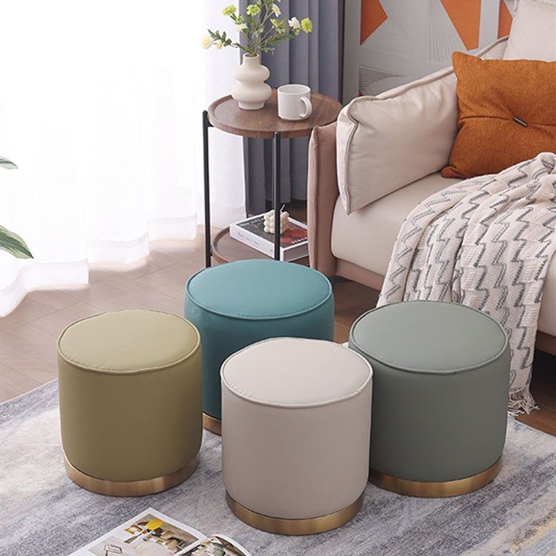 轻奢梳妆凳北欧网红小皮凳子客厅换鞋凳茶几凳家用化妆凳简约圆凳,淘宝优惠券,粉丝福利购,淘宝优惠卷