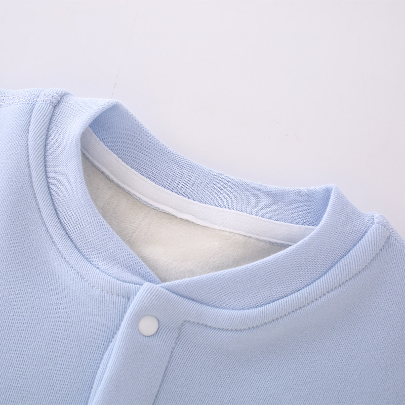 婴儿加绒连体衣宝宝长袖冬季保暖衣服新生儿睡衣爬爬服家居服哈衣