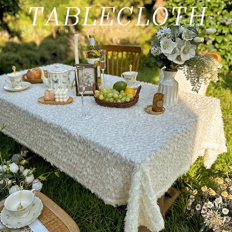 法式韩式田园奶油inos风蕾丝长方形桌布花园防尘盖巾布茶几餐桌布,淘宝优惠券,粉丝福利购,淘宝优惠卷
