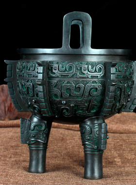 铜艺铺 仿古f纯铜入己鼎摆件 青铜鼎办公室装饰品铜鼎工艺品仿古