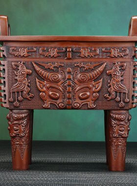 紫铜《牛方鼎》摆件鼎盛千秋家居办公室装饰品摆设V开业乔迁礼品