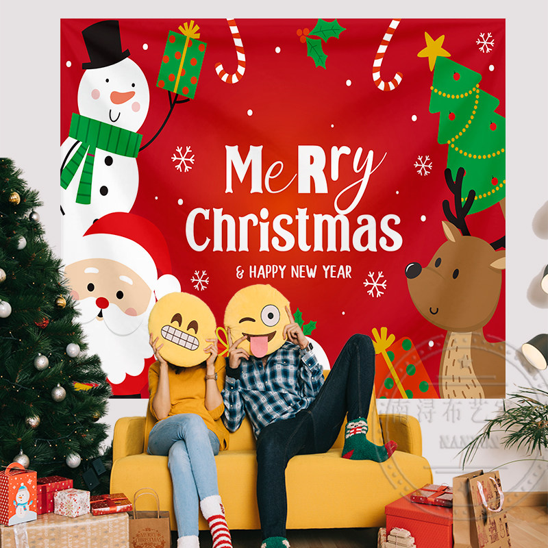 欧美圣诞节背景布装饰挂布新年party商场房间拍照装扮布置背景布,淘宝优惠券,粉丝福利购,淘宝优惠卷