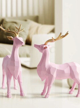 北欧情侣鹿摆件家居装饰品创意个性客厅电视柜酒柜小摆设结婚礼物