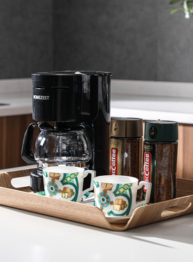 样板房间厨房摆件食物道具装饰咖啡机锅具套装餐边柜软装家居饰品