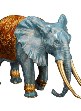 《吉象迎财》招财全铜大象摆件新中式客厅玄关办S公桌摆设装饰礼