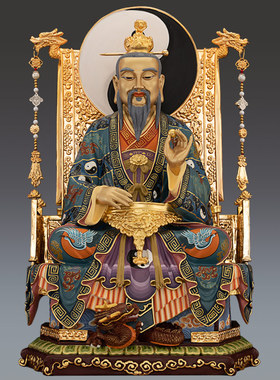 速发精灵纯铜太宝老君神像道德元始描上祖师三清道祖神像