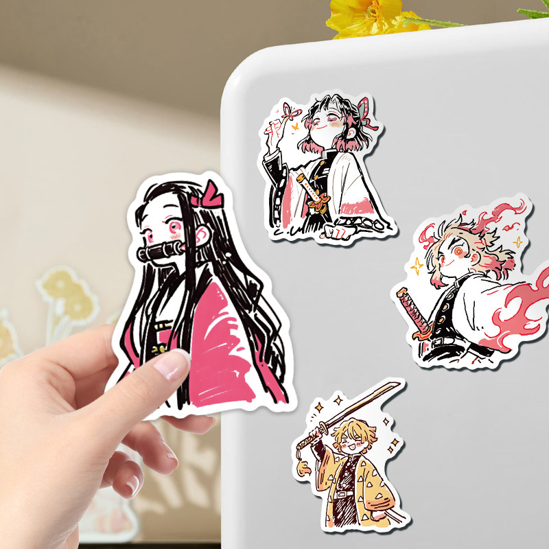 鬼灭之刃冰箱贴动漫磁吸贴可爱卡通磁力片冰箱入户门装饰diy礼物,淘宝优惠券,粉丝福利购,淘宝优惠卷