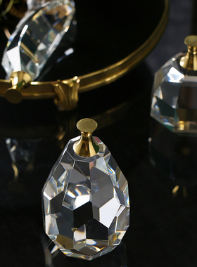 北欧轻奢风创意水晶苹果玻璃装饰摆件简约客厅玄关样板房家居饰品