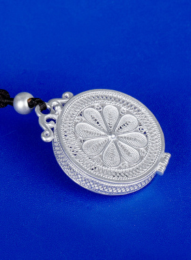 纯银镂空拉丝观音菩萨吊坠S990纯银吊坠挂饰随身吊坠时尚吊坠