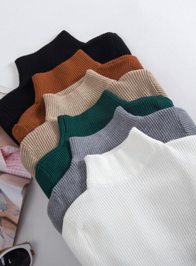 极速Vintage Turtleneck Women Pullovers Solid Autumn Winter C