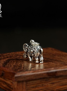 尼泊尔工艺藏银项链十字金刚降魔杵项坠金镢莲花圣象吊坠男女配饰