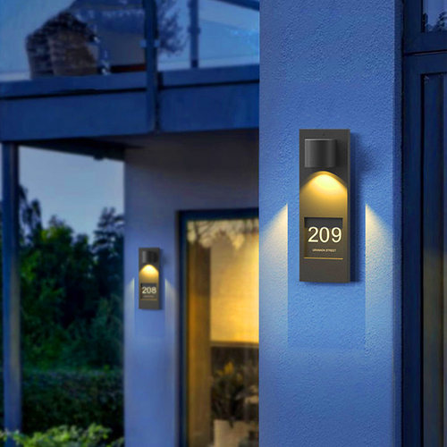 蒸客别墅庭院防水壁灯店面门牌壁灯酒店定制发光门牌号灯氛围壁灯 - 图1