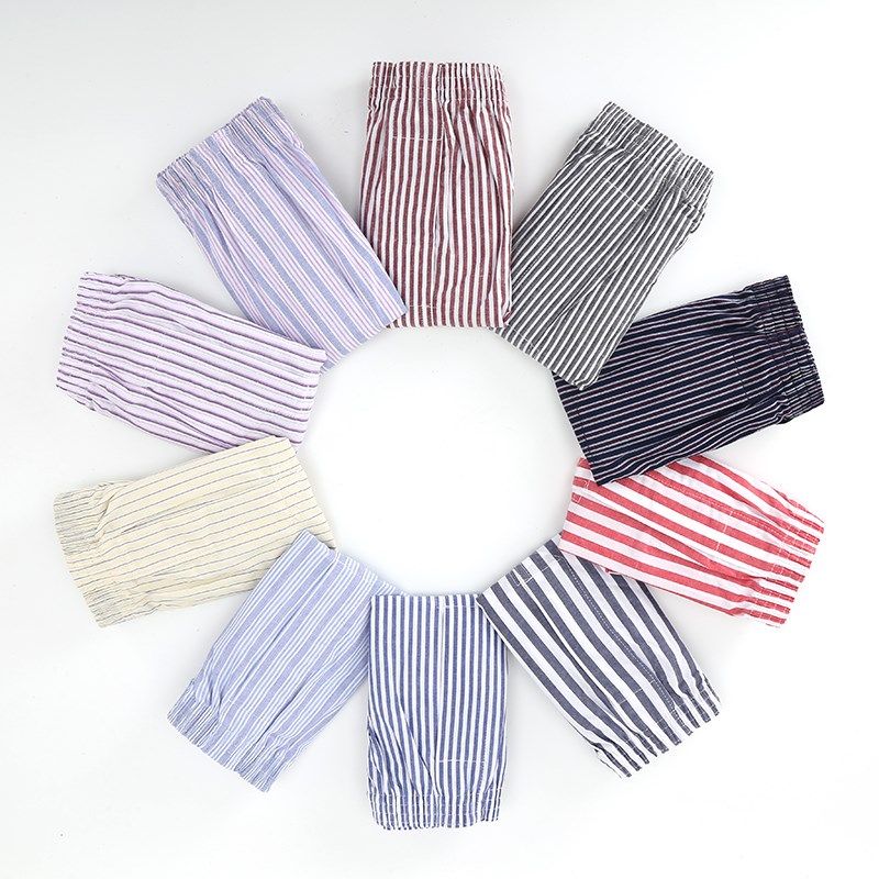 阿罗裤男士内裤加大码平角纯棉内裤男宽松四角裤头居家短睡裤条纹,淘宝优惠券,粉丝福利购,淘宝优惠卷