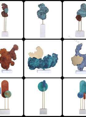 速发样板房纯铜摆件美式柜约办公桌电视简轻奢家意创居彩色装饰品