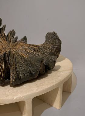 速发洛克仿大理店洞石底座轻几托盘果盘茶奢侘寂风民宿酒石样板房