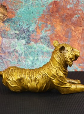 速发铜十器生肖老威铜二摆件玄关虎虎生虎铜器