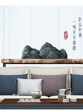 速发假山摆饰室居客厅办公家玄关装件品电视柜山石盆景招财新中式
