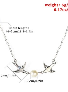 Birdcird pendant necklace fashion pearl lady temperament Fly