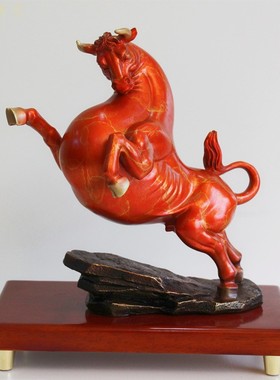 极速黄铜牛摆件生肖牛办公室书房中式工艺品摆设公司开业乔迁礼