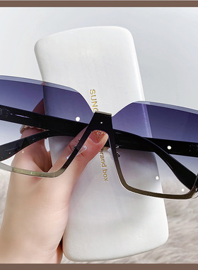 时尚显瘦半框金属太阳眼镜女式太阳眼镜抗UV眼镜欧美风靓天下遮阳