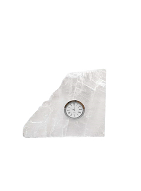 极速现代简约天然水晶石时钟摆件家居客厅书房办公室桌面钟表装饰