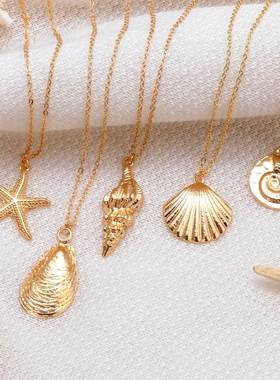 Hesiod Antique Gold Color Chain Summer Beach Jewlery Starfis