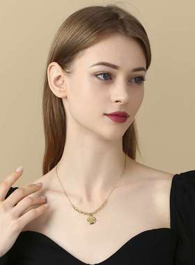 Niche simple geometric round card gold letter temperament pe