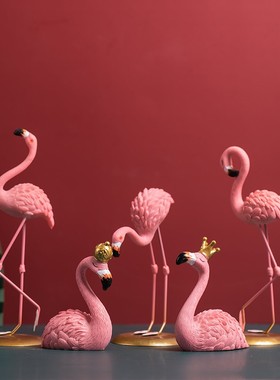 北欧ins轻奢火烈鸟桌面摆件家居酒柜办公室婚房装饰品创意小摆设