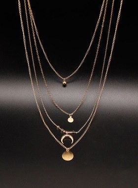 Jewelry fashion personality multi-layer moon disc pendant wo