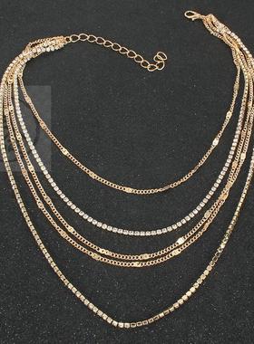 。Simple style gold clavicle chain goddess temperament Neckl