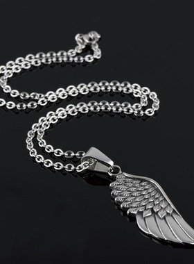 Tide male rock fashion angel wings titanium steel wing