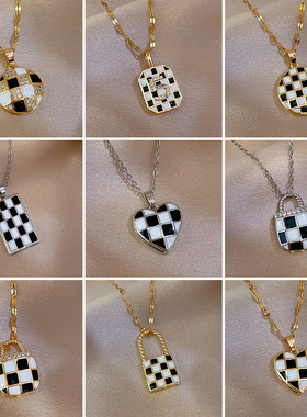 【钛钢】灵动项链女铜微镶钢色链条简洁Ins网红精致锁骨链脖链