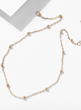 51212 Short clavicle chain copper bead clip bead necklaces