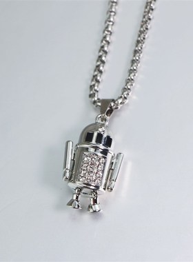 潮流爆款百搭个性时尚毛衣链情侣配饰小众男士项链女钛钢饰品