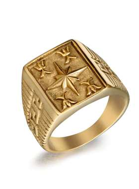 Fashion temperament retro fire word ring tendy mens rice wo