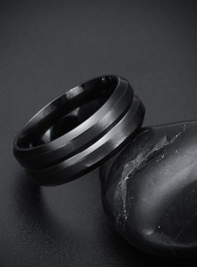 Purple Black Simple Design Ring Men Finger Accessories Rings