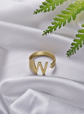 Chunky Wide Hollow A-Z Letter 3Colors Metal Adjustable Openi