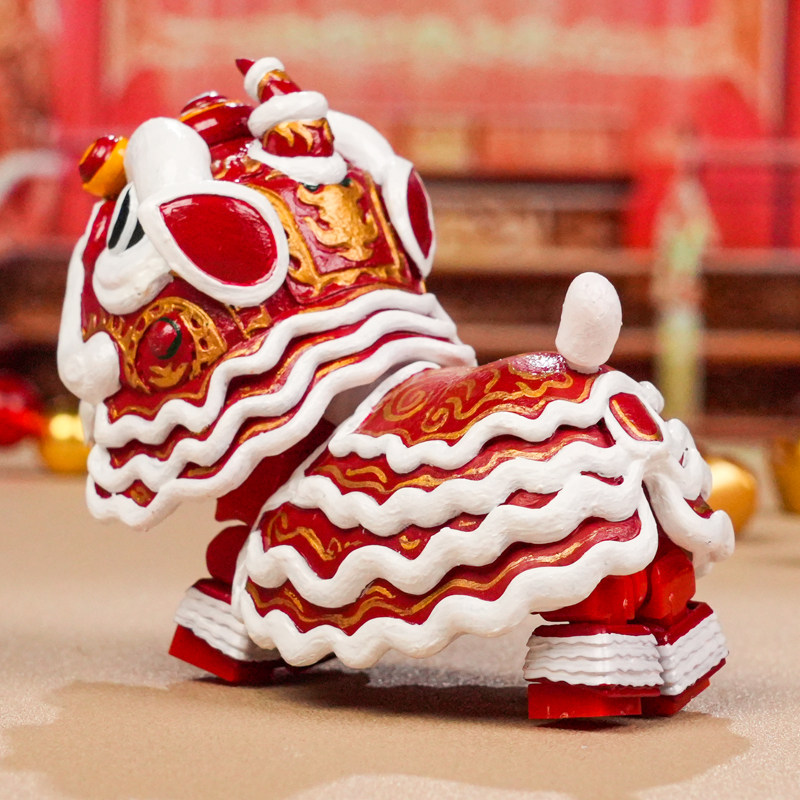 三国演义乐高人仔关羽舞狮醒狮雄狮少年2积木人手办摆件模型玩具,淘宝优惠券,粉丝福利购,淘宝优惠卷