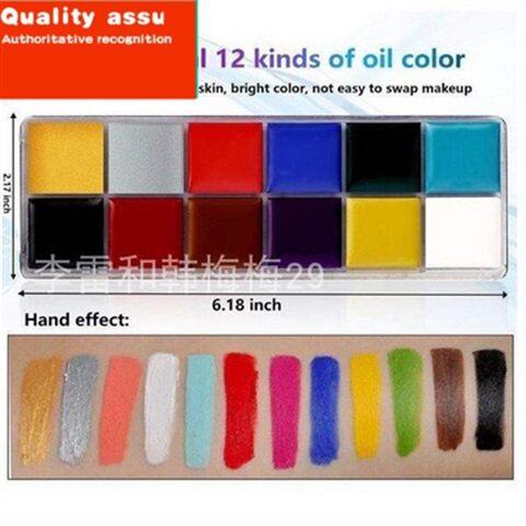 极速12 colors face painting paint make up guide rainbow kit - 图1