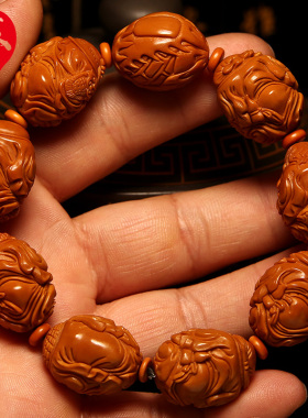 橄榄核手串男神仙会财神弥勒如来钟馗达摩寿星公刘海不动明王手链