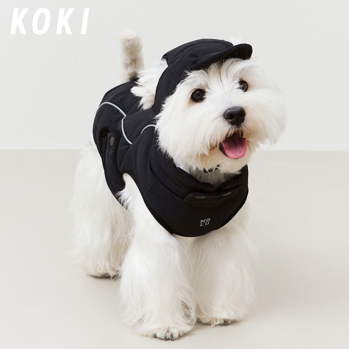 KOKI宠物羽绒服90白鹅绒秋冬保暖技能防风防寒冬季连帽中小型犬 - 图1