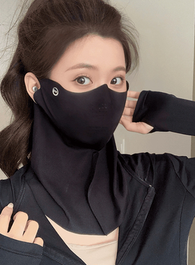 薄款透气防晒面罩女款骑行护颈护眼角无痕冰丝防晒口罩女防紫外线