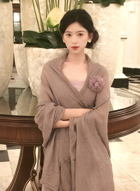 棉麻蕾丝薄款披肩女外搭2025新款配裙子夏季空调房外套防晒开衫女