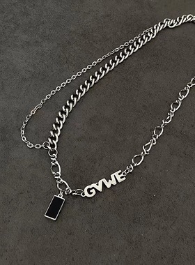 Autumn winter Black zircon Mosaic hiphop joker Sweater chain
