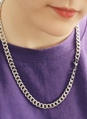 项链男生韩版简约时尚钛钢男女情侣 hiphop嘻哈项链街头饰品礼物